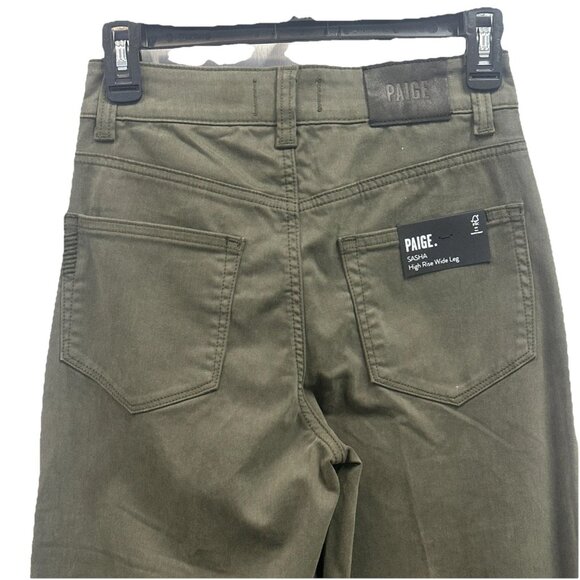 PAIGE Women's Clean Front Sasha size 24 x 34 Jean Knee Darts Wide Leg High Rise - Picture 14 of 15